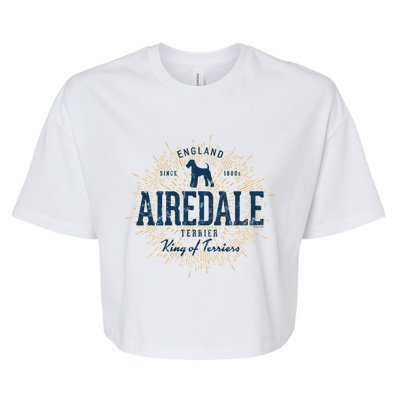 Airedale Terrier Vintage Airedale Gift Bella+Canvas Jersey Crop Tee