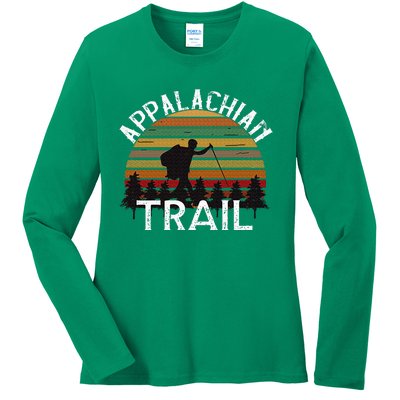 Appalachian Trail Vintage Hiking Mountains Ladies Long Sleeve Shirt