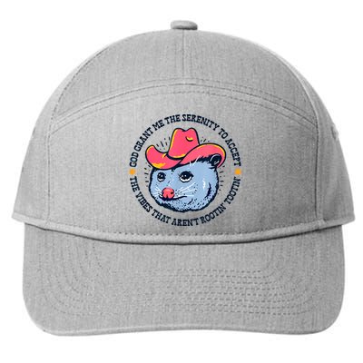 Accept The Vibes That Arent Rootin Tootin Funny Opossum 7-Panel Snapback Hat