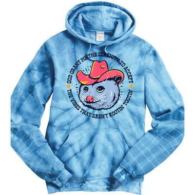 Accept The Vibes That Arent Rootin Tootin Funny Opossum Tie Dye Hoodie