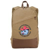 Accept The Vibes That Arent Rootin Tootin Funny Opossum Cotton Canvas Backpack