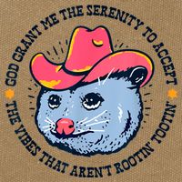 Accept The Vibes That Arent Rootin Tootin Funny Opossum Cotton Canvas Backpack