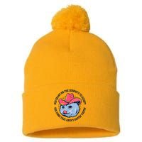 Accept The Vibes That Arent Rootin Tootin Funny Opossum Pom Pom 12in Knit Beanie