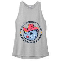 Accept The Vibes That Arent Rootin Tootin Funny Opossum Ladies PosiCharge Tri-Blend Wicking Tank