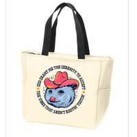 Accept The Vibes That Arent Rootin Tootin Funny Opossum Zip Tote Bag