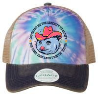 Accept The Vibes That Arent Rootin Tootin Funny Opossum Legacy Tie Dye Trucker Hat