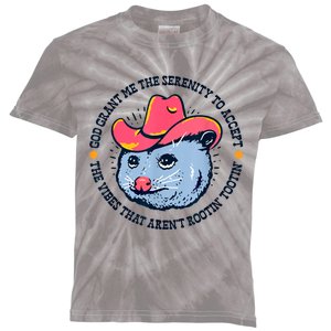 Accept The Vibes That Arent Rootin Tootin Funny Opossum Kids Tie-Dye T-Shirt