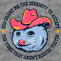 Accept The Vibes That Arent Rootin Tootin Funny Opossum 7-Panel Snapback Hat