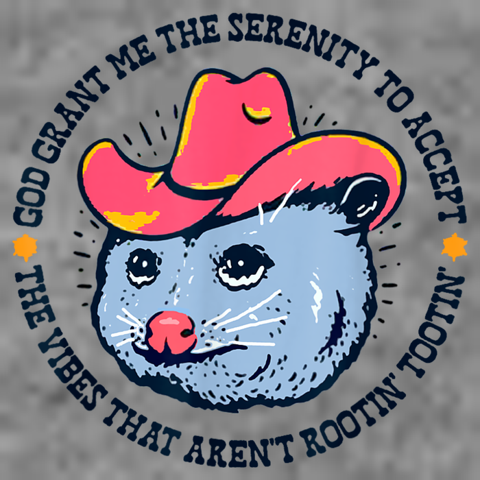 Accept The Vibes That Arent Rootin Tootin Funny Opossum 7-Panel Snapback Hat