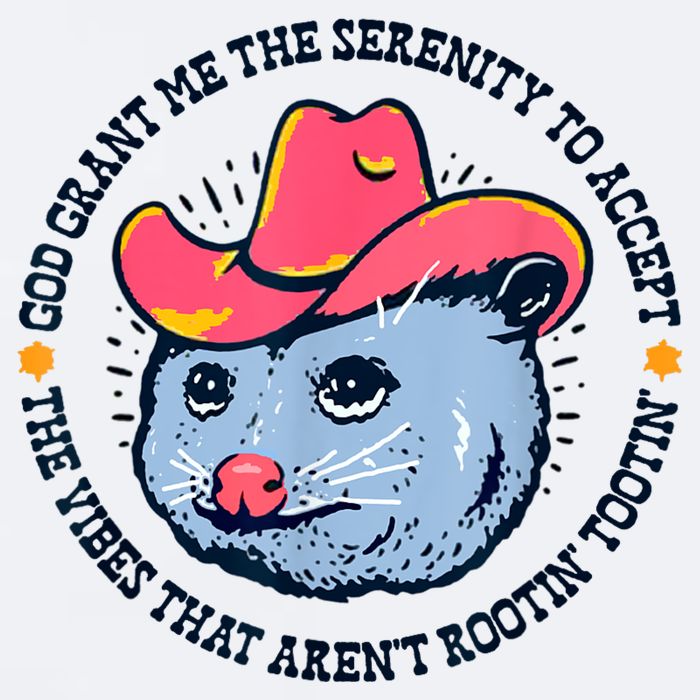 Accept The Vibes That Arent Rootin Tootin Funny Opossum Sueded Cloud Jersey T-Shirt