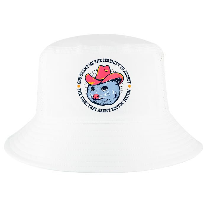 Accept The Vibes That Arent Rootin Tootin Funny Opossum Cool Comfort Performance Bucket Hat