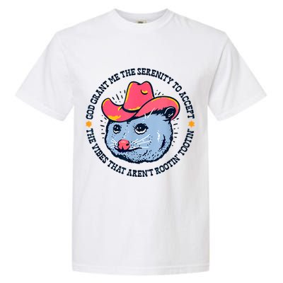 Accept The Vibes That Arent Rootin Tootin Funny Opossum Garment-Dyed Heavyweight T-Shirt
