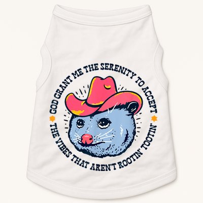 Accept The Vibes That Arent Rootin Tootin Funny Opossum Doggie Tank