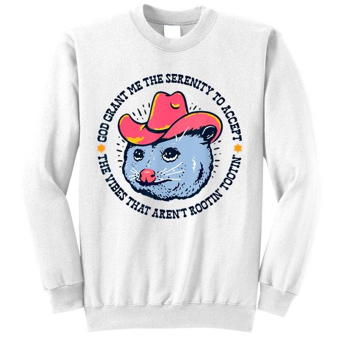 Accept The Vibes That Arent Rootin Tootin Funny Opossum Sweatshirt