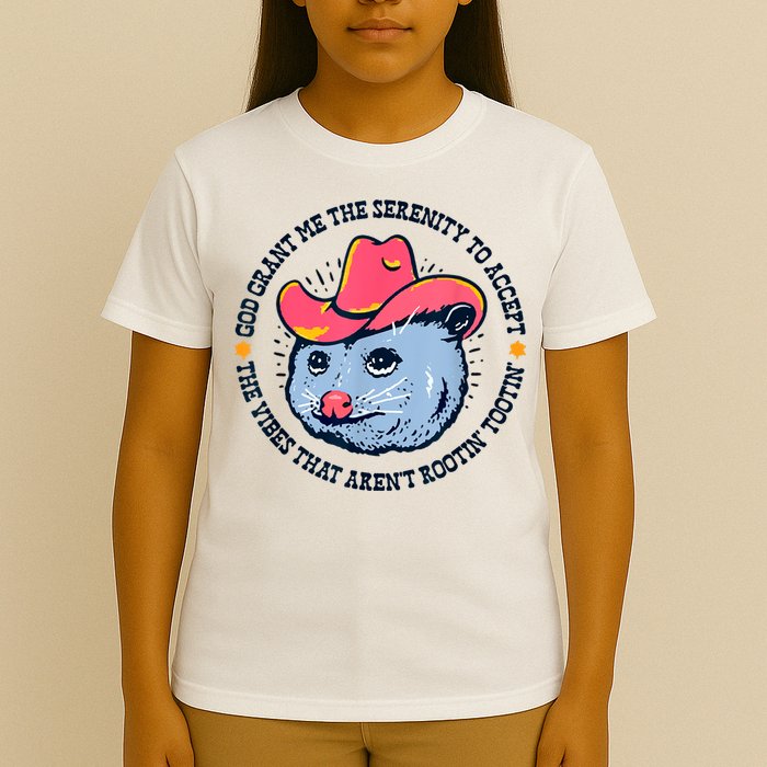Accept The Vibes That Arent Rootin Tootin Funny Opossum T-Shirt