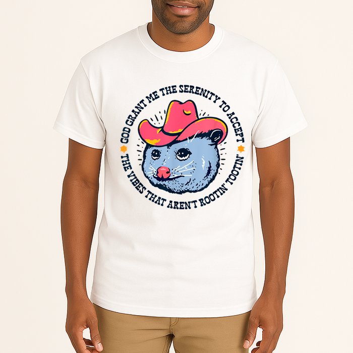 Accept The Vibes That Arent Rootin Tootin Funny Opossum Tall T-Shirt