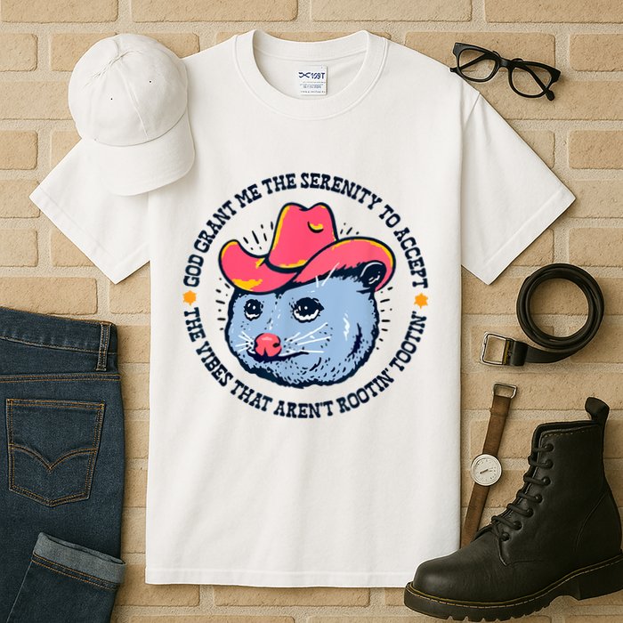 Accept The Vibes That Arent Rootin Tootin Funny Opossum Tall T-Shirt