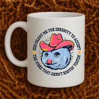 Accept The Vibes That Arent Rootin Tootin Funny Opossum Mug