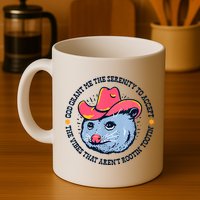 Accept The Vibes That Arent Rootin Tootin Funny Opossum Mug