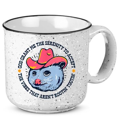 Accept The Vibes That Arent Rootin Tootin Funny Opossum 15oz Campfire Ceramic Mug