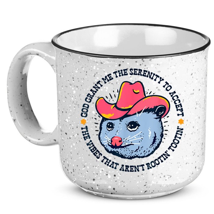 Accept The Vibes That Arent Rootin Tootin Funny Opossum 15oz Campfire Ceramic Mug