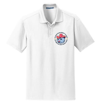 Accept The Vibes That Arent Rootin Tootin Funny Opossum Dry Zone Grid Polo