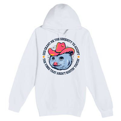 Accept The Vibes That Arent Rootin Tootin Funny Opossum Premium Pullover Hoodie