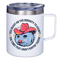 Accept The Vibes That Arent Rootin Tootin Funny Opossum 12oz Stainless Steel Coffee Mug