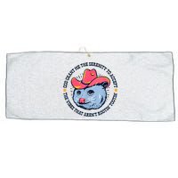 Accept The Vibes That Arent Rootin Tootin Funny Opossum Large Microfiber Waffle Golf Towel