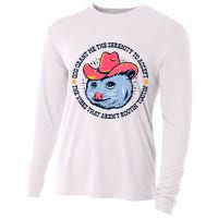 Accept The Vibes That Arent Rootin Tootin Funny Opossum Cooling Performance Long Sleeve Crew