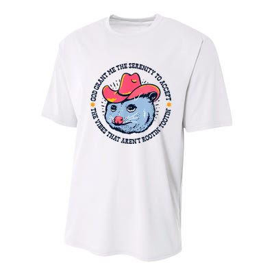 Accept The Vibes That Arent Rootin Tootin Funny Opossum Youth Performance Sprint T-Shirt