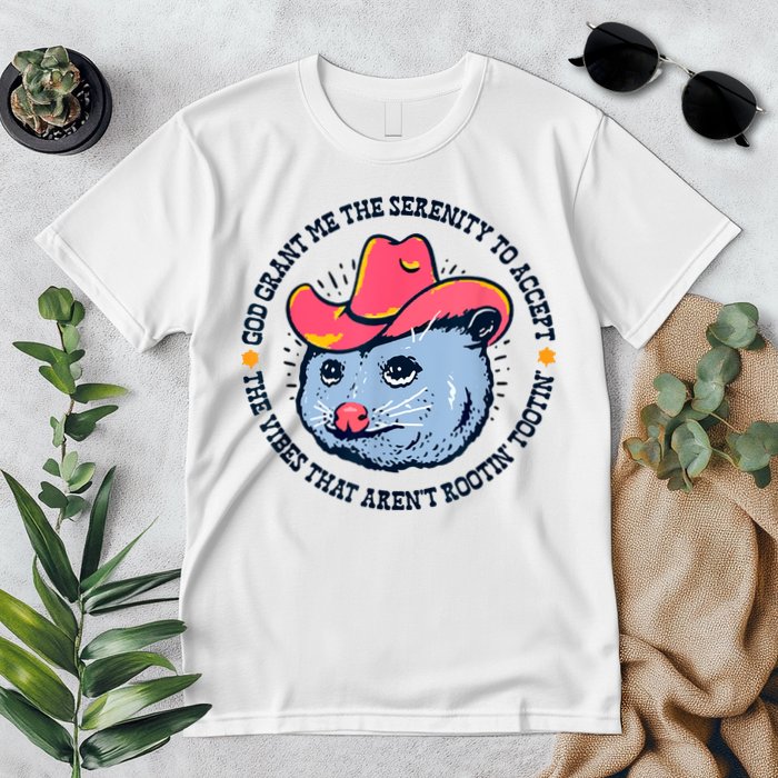 Accept The Vibes That Arent Rootin Tootin Funny Opossum Premium T-Shirt