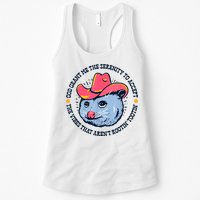 Accept The Vibes That Arent Rootin Tootin Funny Opossum Womens Tank Top