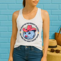 Accept The Vibes That Arent Rootin Tootin Funny Opossum Womens Tank Top