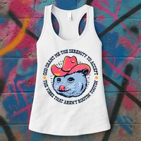 Accept The Vibes That Arent Rootin Tootin Funny Opossum Womens Tank Top