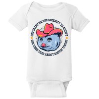 Accept The Vibes That Arent Rootin Tootin Funny Opossum Baby Bodysuit