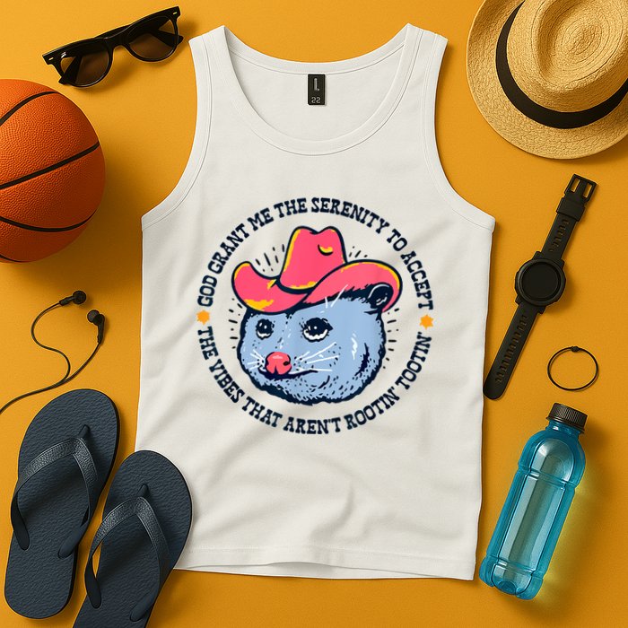 Accept The Vibes That Arent Rootin Tootin Funny Opossum Tank Top