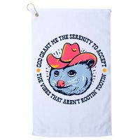 Accept The Vibes That Arent Rootin Tootin Funny Opossum Golf Towel