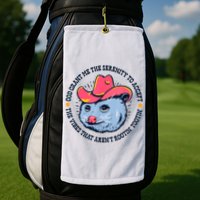 Accept The Vibes That Arent Rootin Tootin Funny Opossum Golf Towel
