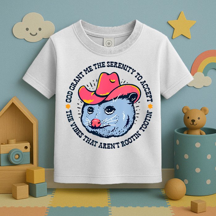 Accept The Vibes That Arent Rootin Tootin Funny Opossum Toddler T-Shirt