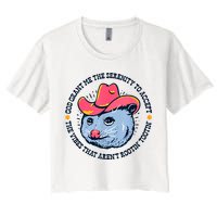 Accept The Vibes That Arent Rootin Tootin Funny Opossum Crop Top