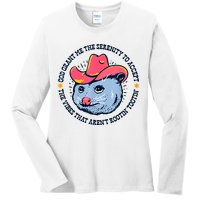 Accept The Vibes That Arent Rootin Tootin Funny Opossum Ladies Long Sleeve Shirt