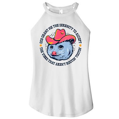 Accept The Vibes That Arent Rootin Tootin Funny Opossum Women's Perfect Tri Rocker Tank
