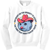 Accept The Vibes That Arent Rootin Tootin Funny Opossum Kids Sweatshirt