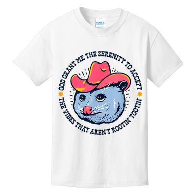 Accept The Vibes That Arent Rootin Tootin Funny Opossum Kids T-Shirt