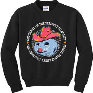 Accept The Vibes That ArenT Rootin Tootin Funny Opossum Kids Sweatshirt