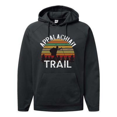 Appalachian Trail Vintage Hiking Mountains Performance Fleece Hoodie