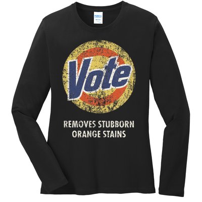 Anti Trump Vote Detergent Funny Vintage Ladies Long Sleeve Shirt