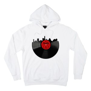 Austin Texas Vinyl Record Musical Gift Retro Austin Skyline Hoodie