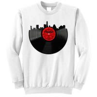 Austin Texas Vinyl Record Musical Gift Retro Austin Skyline Sweatshirt